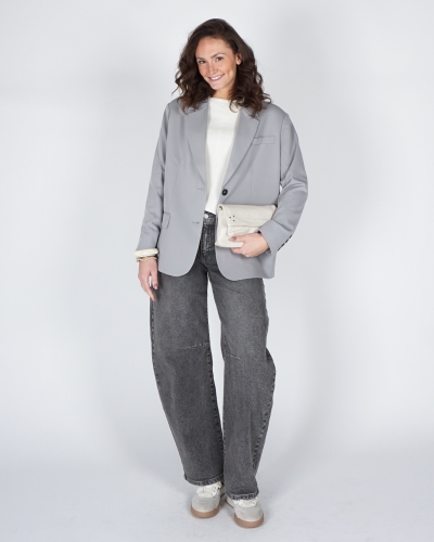 OVERSIZED BLAZER MET KNOOPDETAILS GRIJS