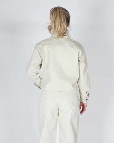 DENIM JASJE MET NAADDETAILS ECRU