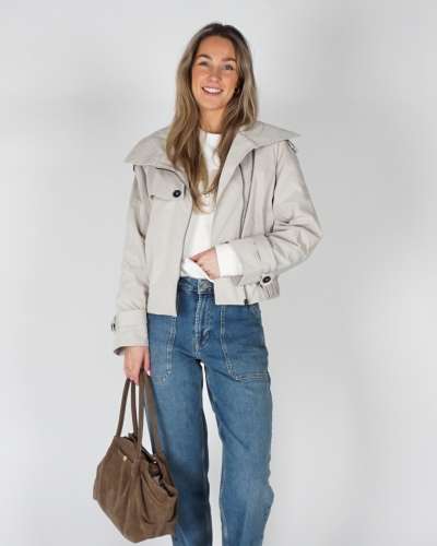 BOMBERJACK MET TRENCHCOATDETAILS BEIGE
