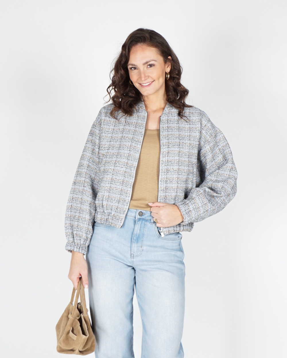 BOUCLE JACKET BLAUW