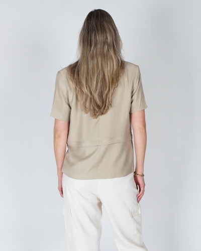KORTE MOUW BLAZER AFRITSBARE ZOOM BEIGE