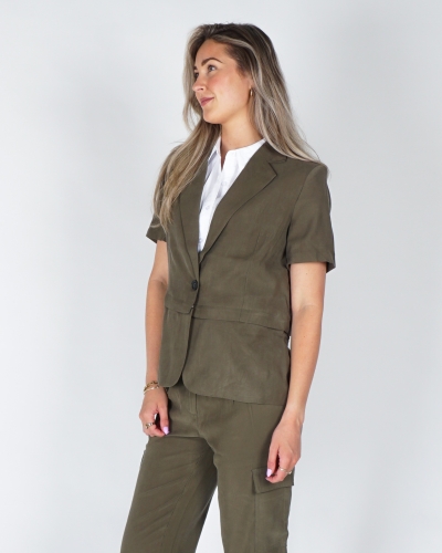 YAYA Woven shortsleeve blazer with 01-501083-604