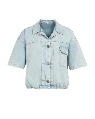 OVERSIZED DENIM JACKET LICHTBLAUW