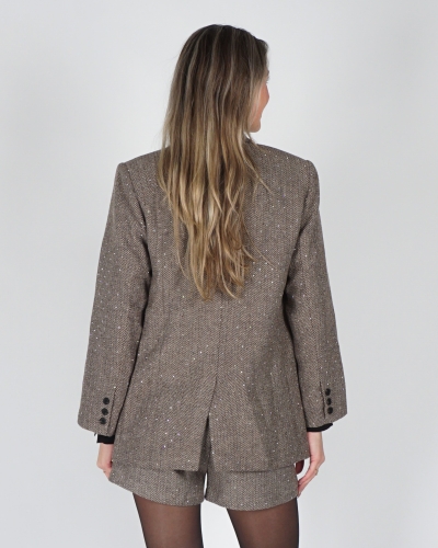 BLAZER MET STRASS BRUIN