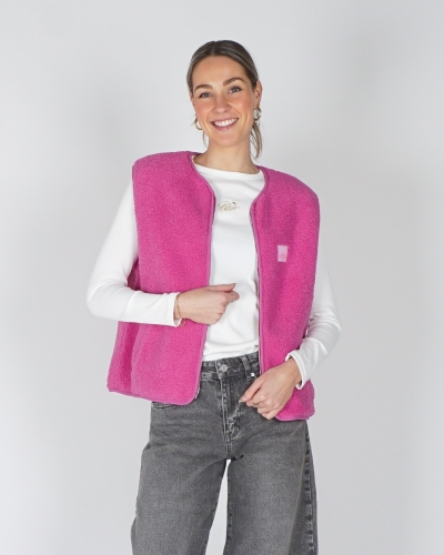 Gossip REVERSIBVLE TEDDY GILET AMOUR FUCHSIA