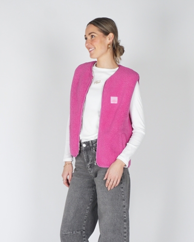 Gossip REVERSIBVLE TEDDY GILET AMOUR FUCHSIA
