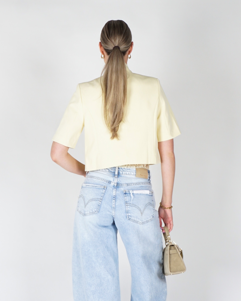 CROPPED BLAZER LICHTGEEL