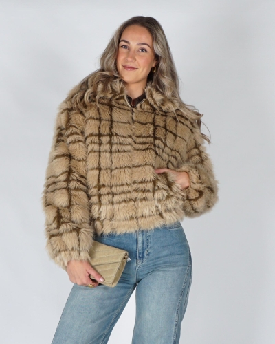 YAYA Speelse jas van imitatiebont m 02-001088-609