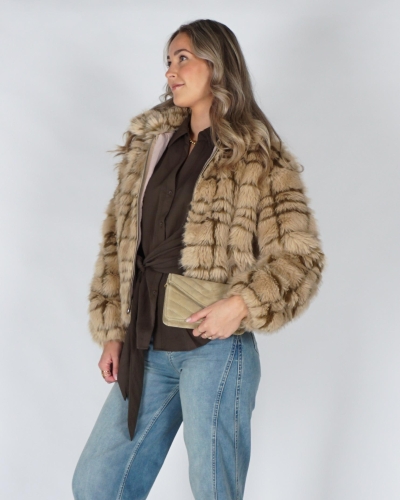 YAYA Speelse jas van imitatiebont m 02-001088-609