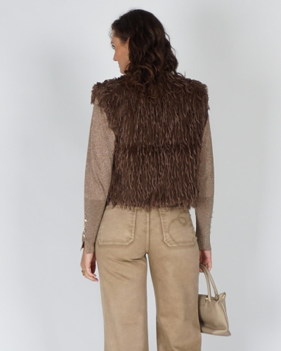 Nukus GILET MILA FEATHER Bruin