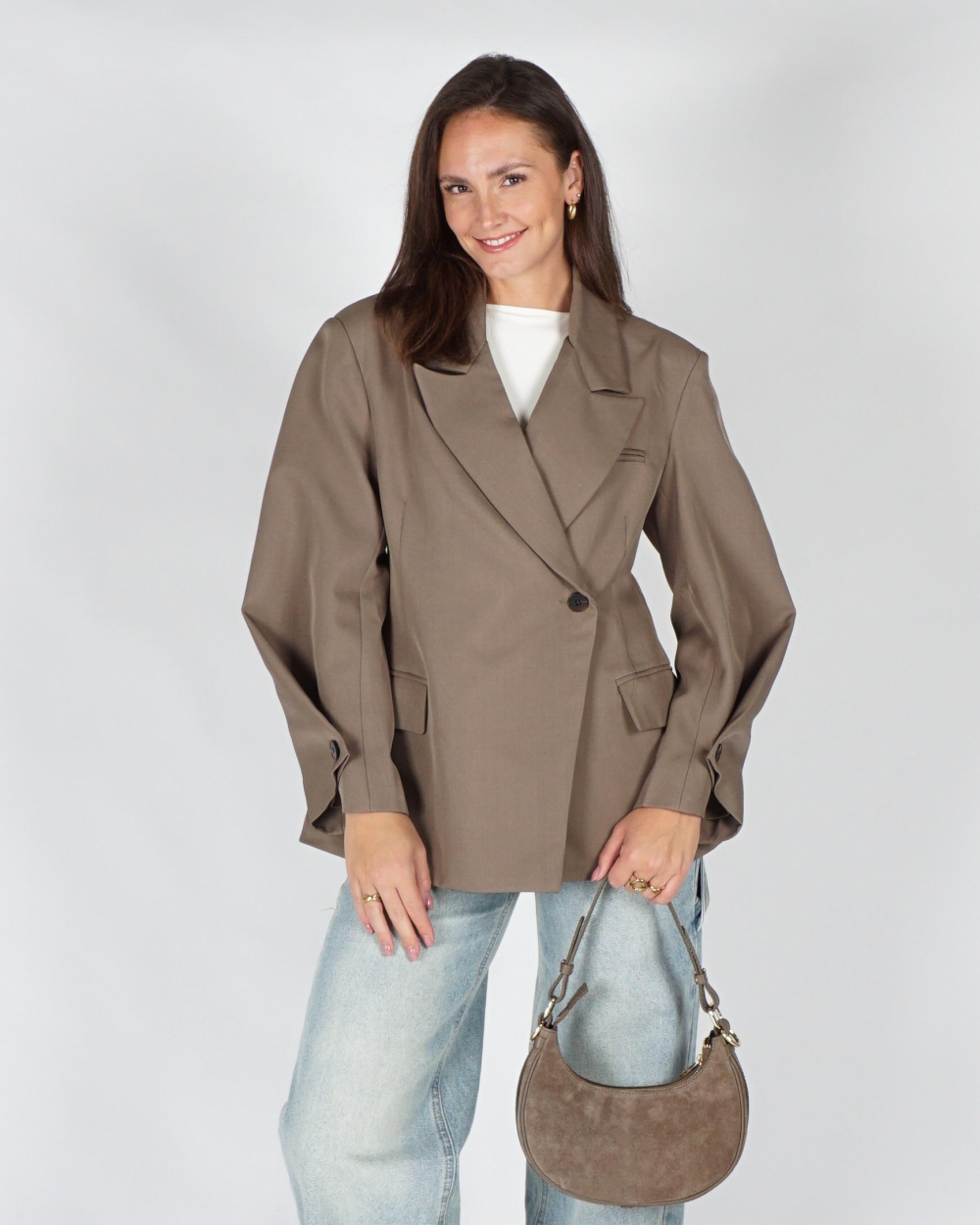 Gossip OVERSIZED BLAZER KNOOPDETAILS Taupe