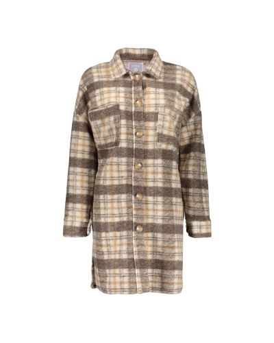 GEISHA CHECK COAT BEIGE
