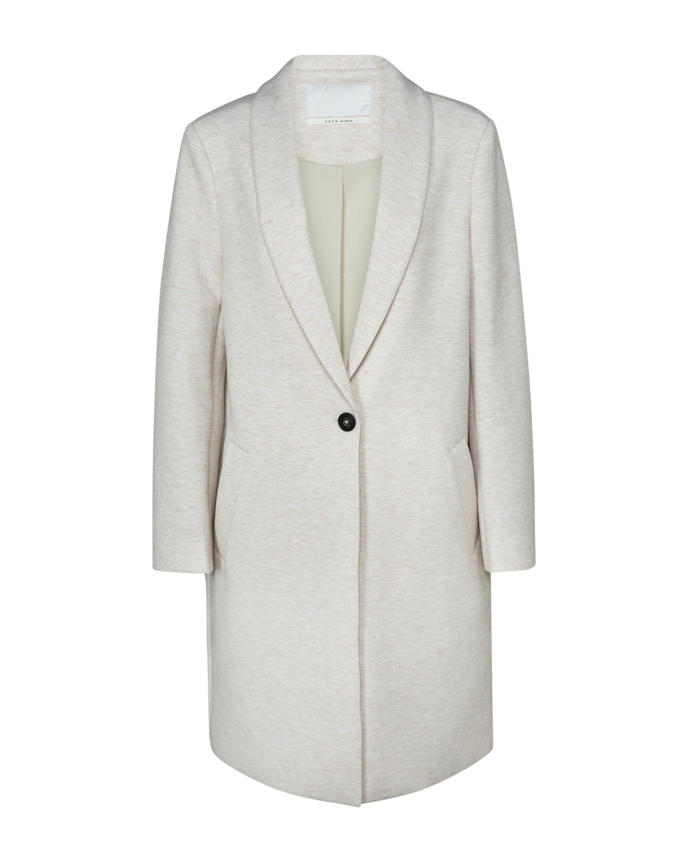 LANGE JERSEY JAS MET KNOOP CREME