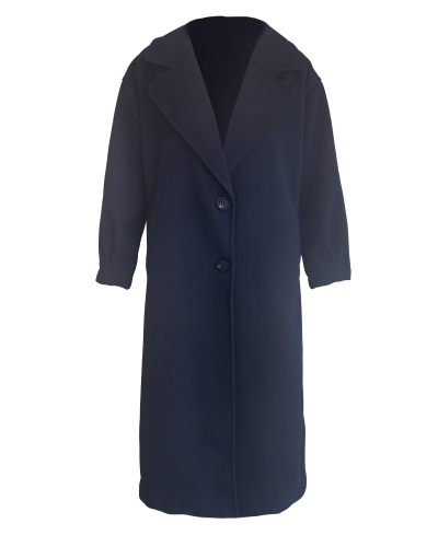 LANGE MANTEL DONKERBLAUW