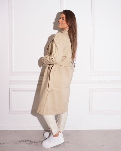 YAYA GEWEVEN TRENCHCOAT BEIGE