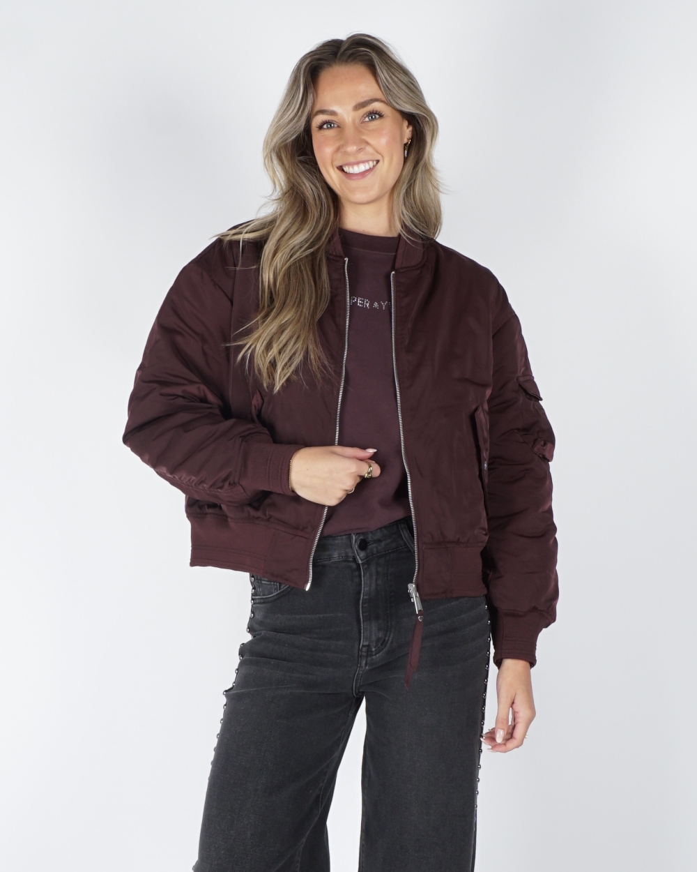 REVERSIBLE BOMBER JACKET DJENNA BORDEAUX