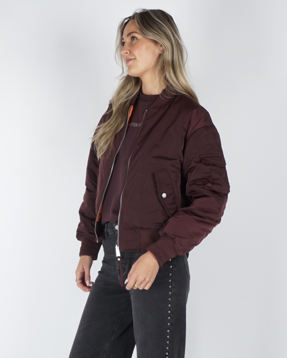 REVERSIBLE BOMBER JACKET DJENNA BORDEAUX
