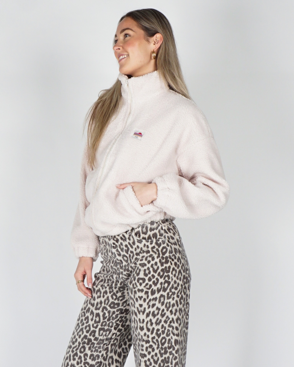 OVERSIZED TEDDY BOMBER ECRU
