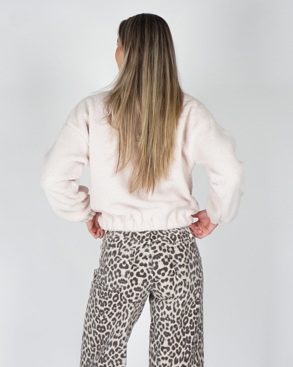 OVERSIZED TEDDY BOMBER ECRU