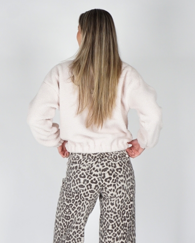 OVERSIZED TEDDY BOMBER ECRU