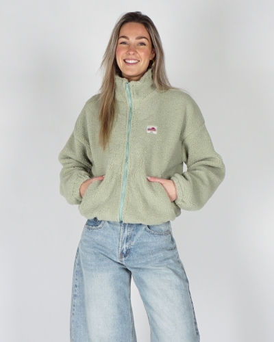 OVERSIZED TEDDY BOMBER GROEN