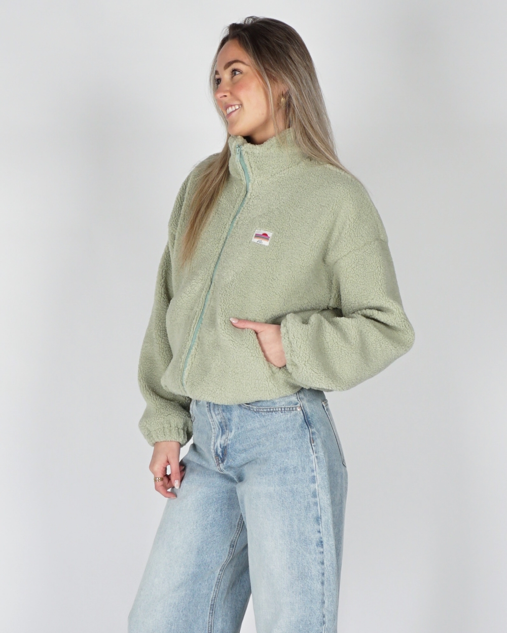 OVERSIZED TEDDY BOMBER GROEN