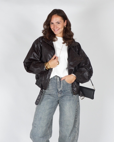Refined Department LEATHERLOOK JAS LEE Donkerbruin