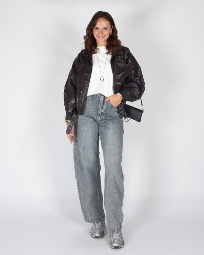 Refined Department LEATHERLOOK JAS LEE Donkerbruin