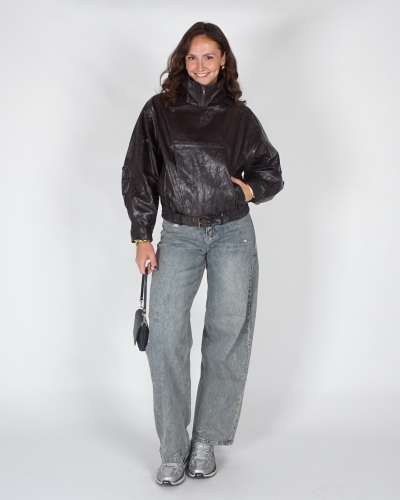 Refined Department LEATHERLOOK JAS LEE Donkerbruin