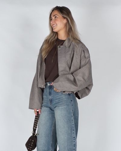Gossip CHECKERED BALLON JACKET Bruin