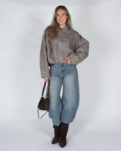 Gossip CHECKERED BALLON JACKET Bruin