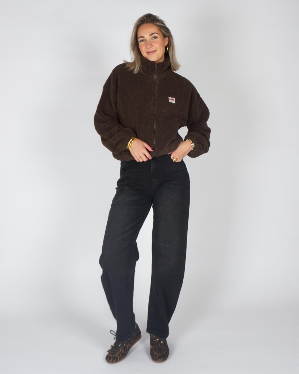 Gossip TEDDY JACKET Donkerbruin
