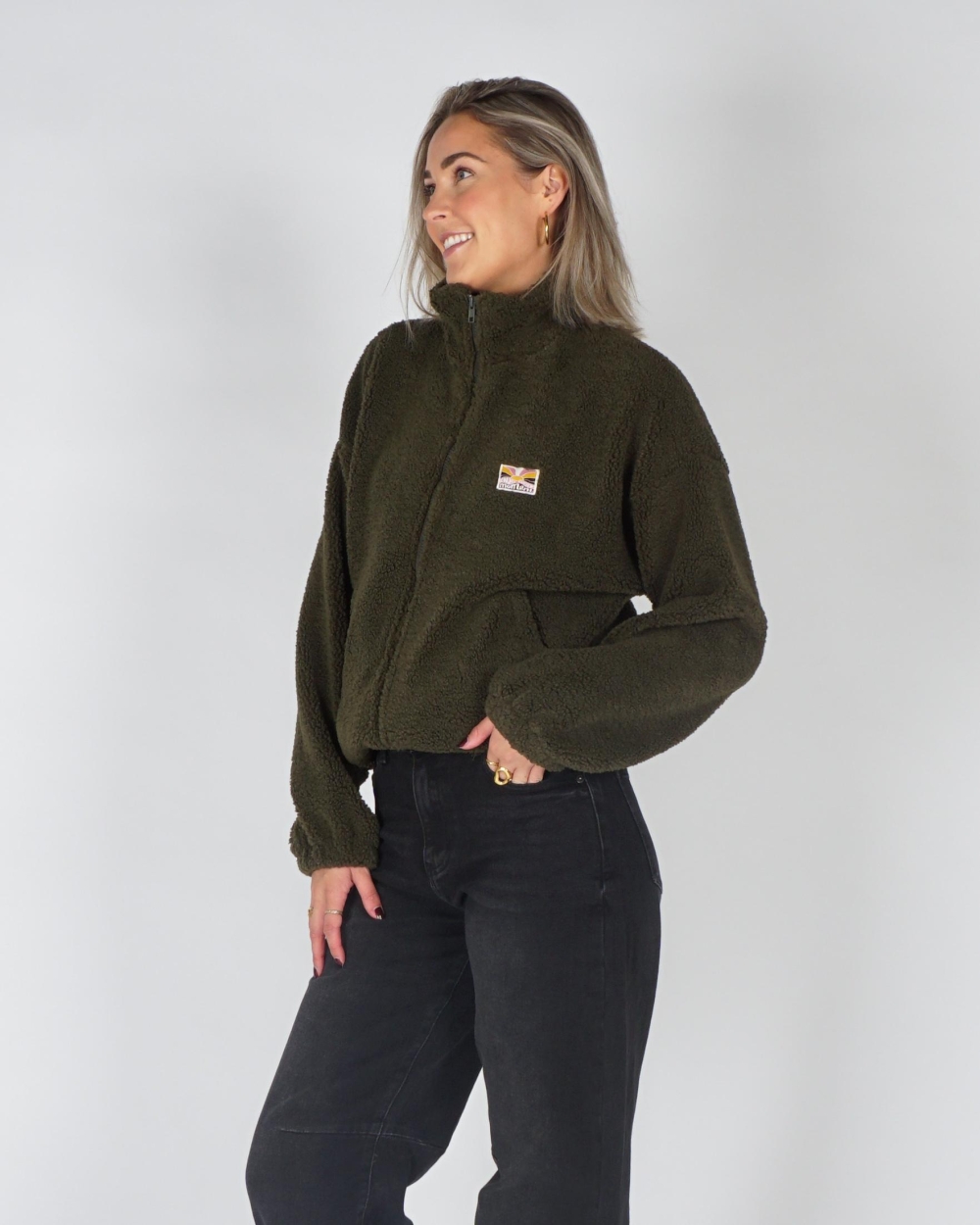 Gossip TEDDY JACKET Donkergroen