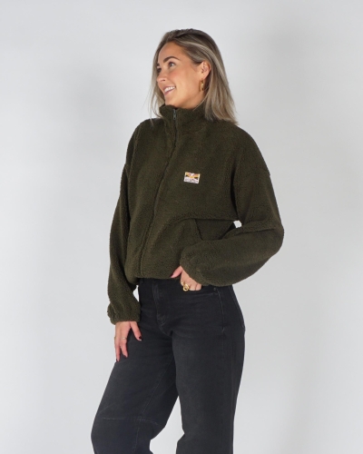 Gossip TEDDY JACKET Donkergroen