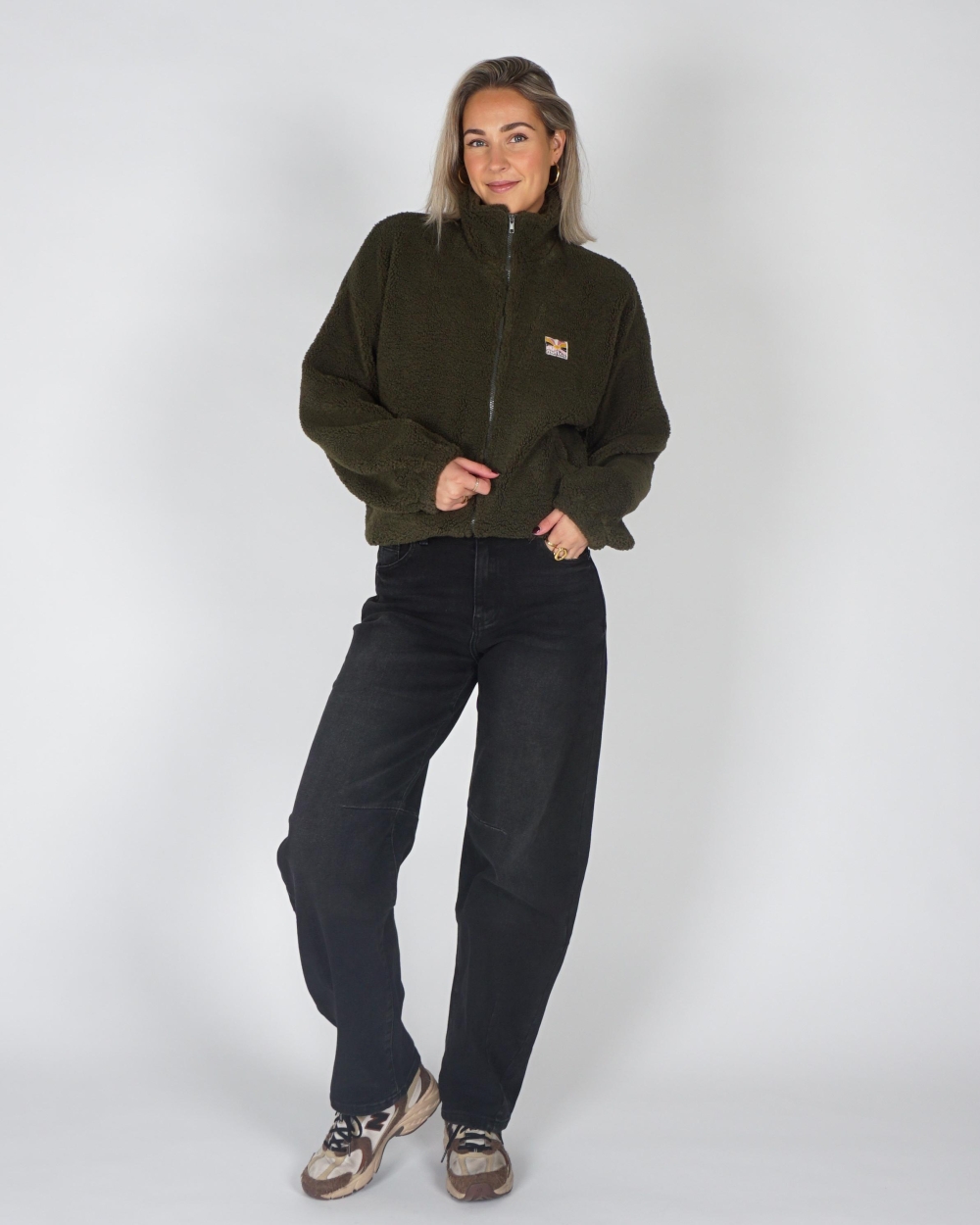 Gossip TEDDY JACKET Donkergroen