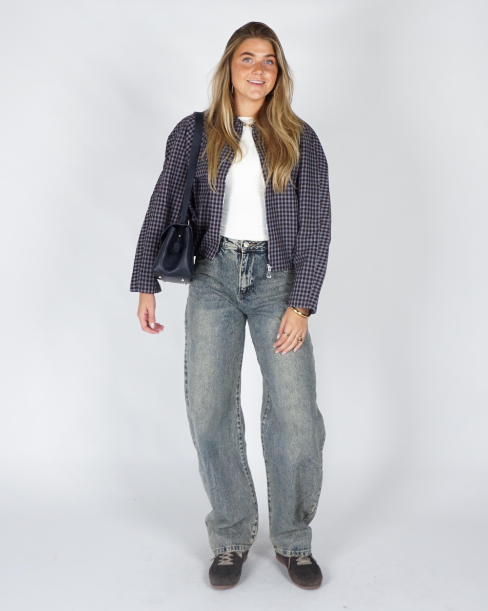 Gossip BALLON CHECK JACKET Bruin