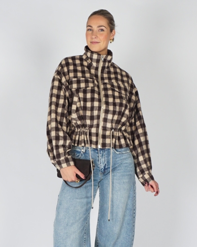 Gossip PEPLUM CHECK JACKET Bruin