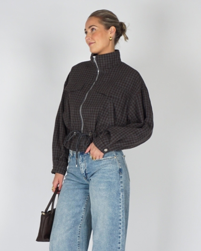 Gossip PEPLUM CHECK JACKET Bruin