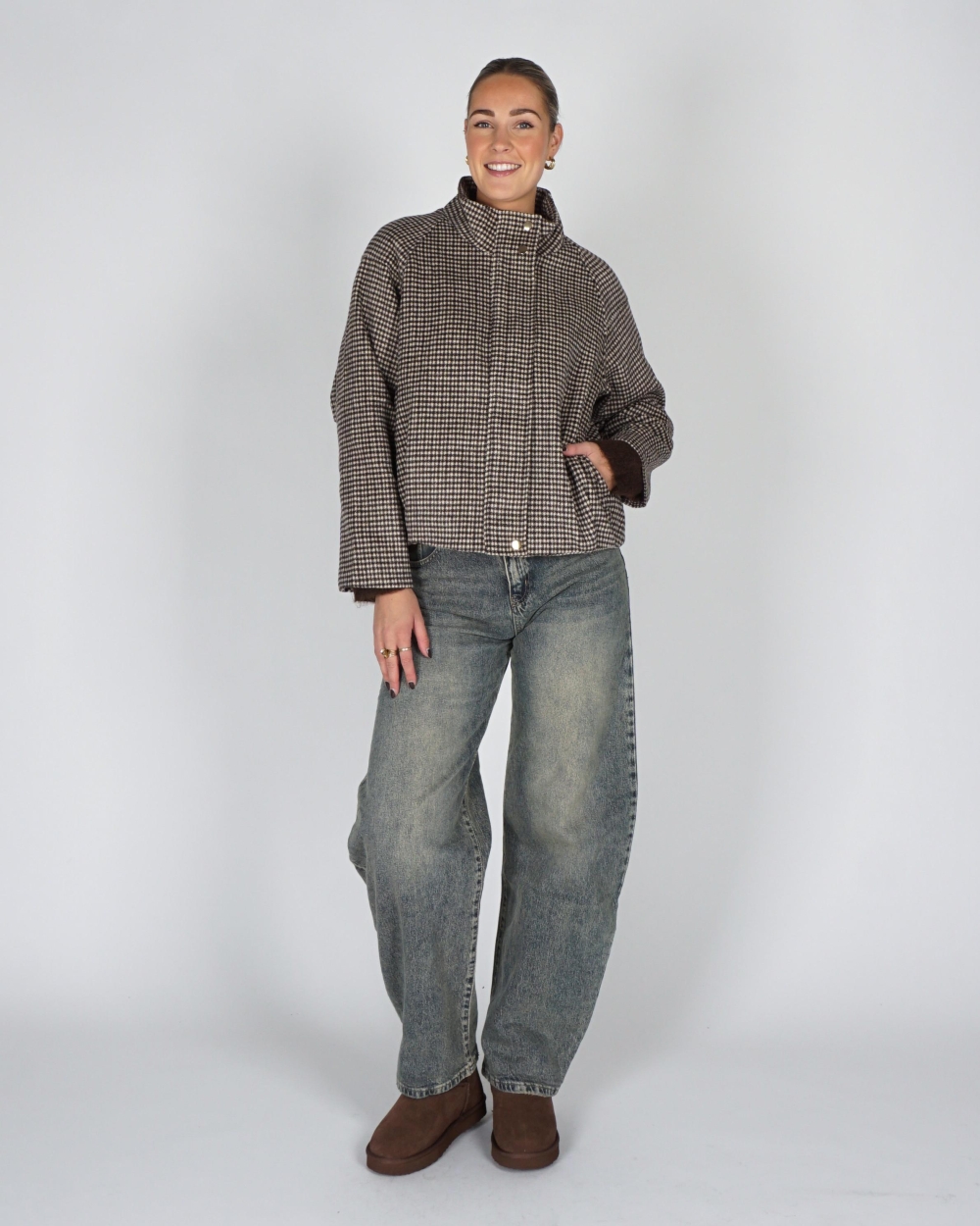 Gossip BOUCLE CHECK JACKET Bruin