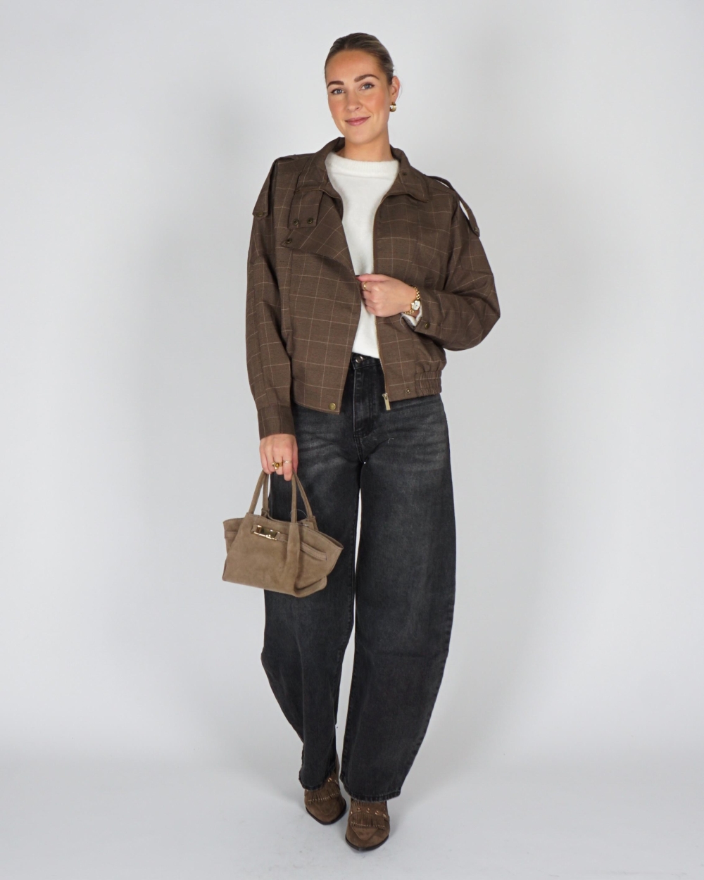 Gossip CHECK JACKET MEIKE Bruin