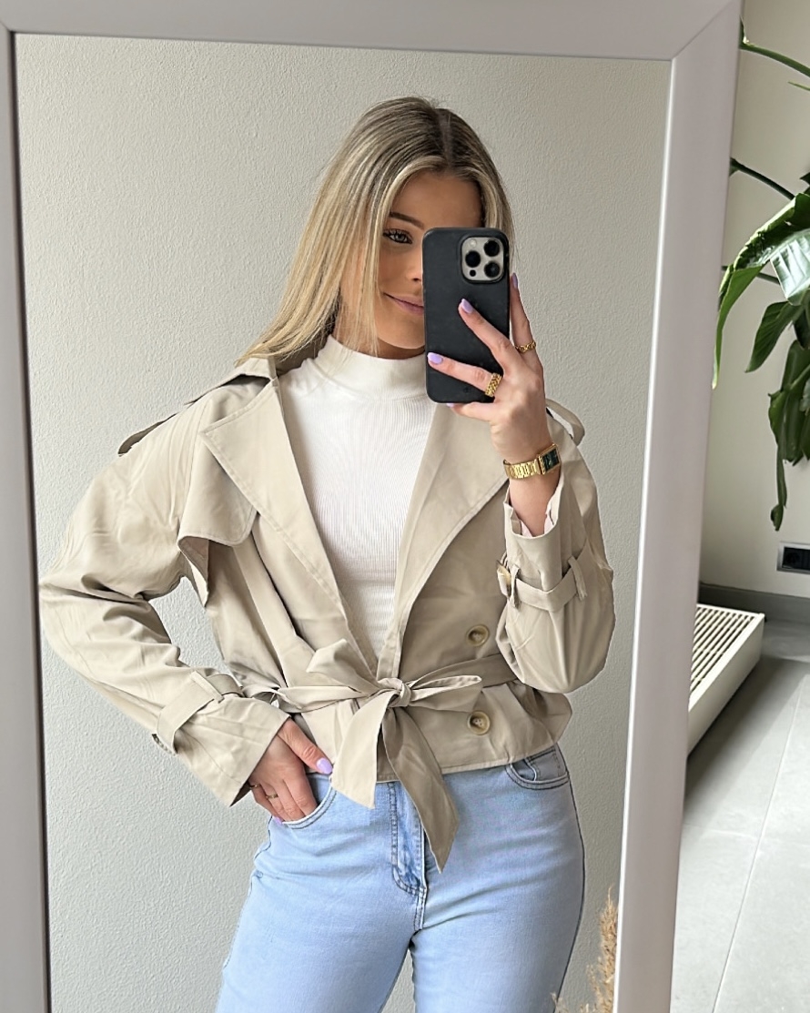 KORTE TRENCHCOAT BEIGE