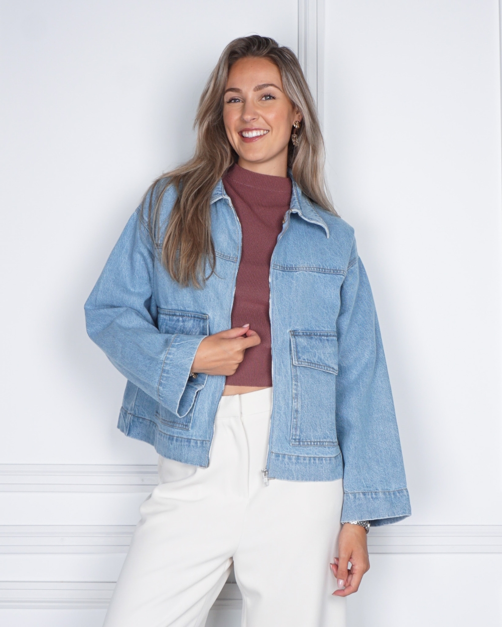 TITAN DENIM JACKET BLAUW