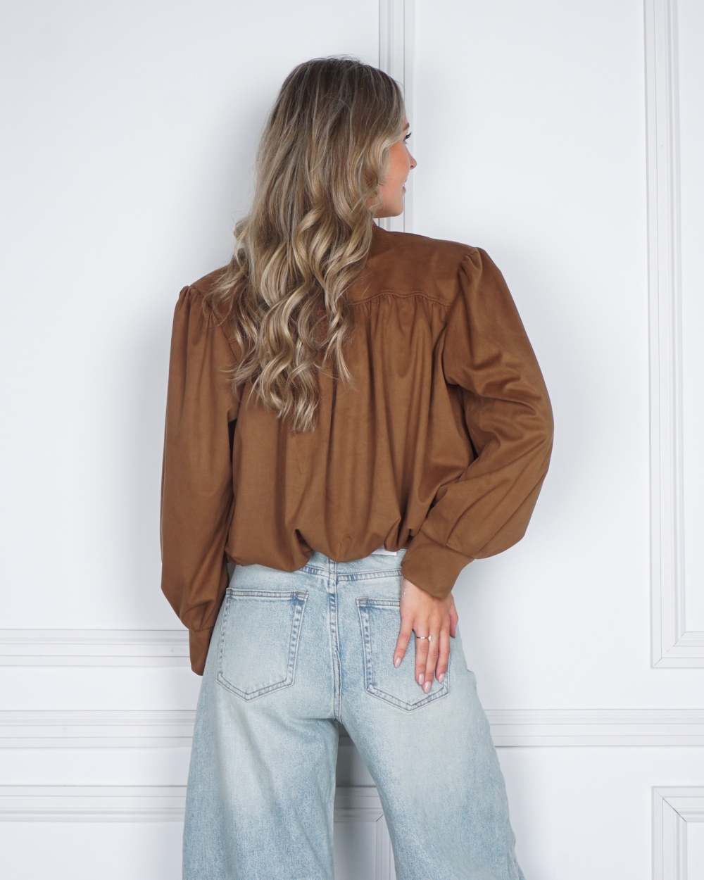 SUEDE BOMBERJASJE CAMEL
