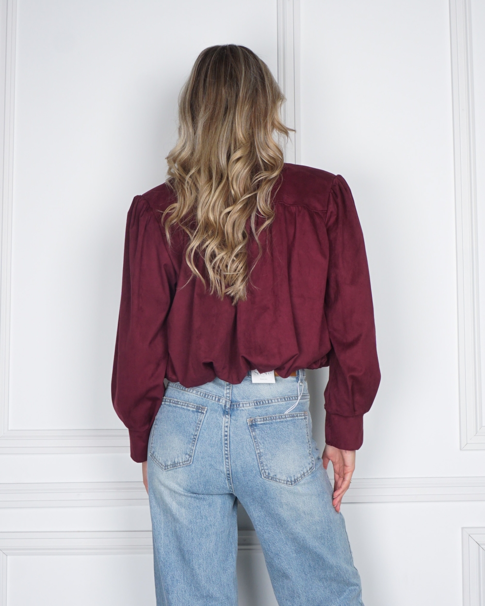SUEDE BOMBERJASJE BORDEAUX