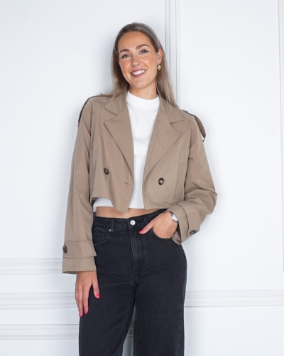 Gossip CROPPED TRENCHCOAT KHAKI