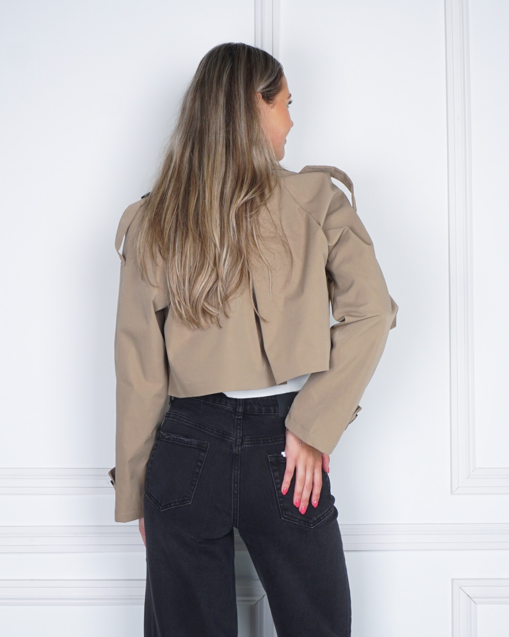 CROPPED TRENCHCOAT KHAKI