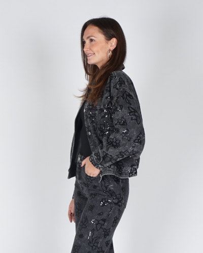 DENIM JACKET LOUK ZWART