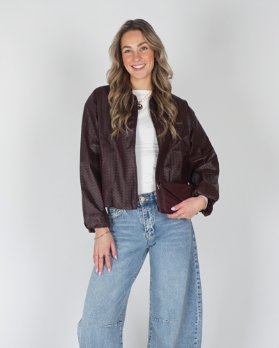 LEATHERLOOK JACKET BORDEAUX