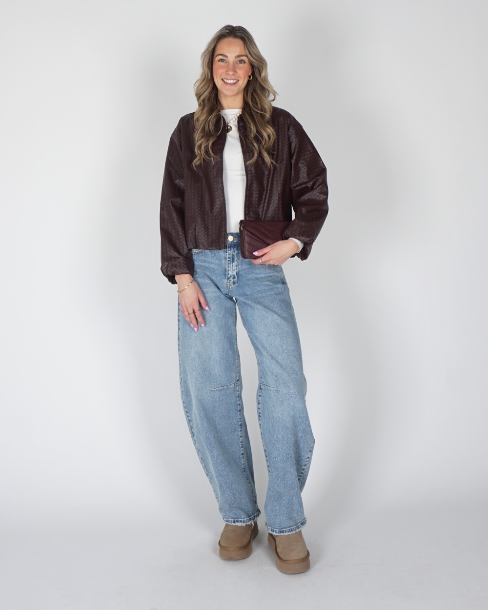 LEATHERLOOK JACKET BORDEAUX