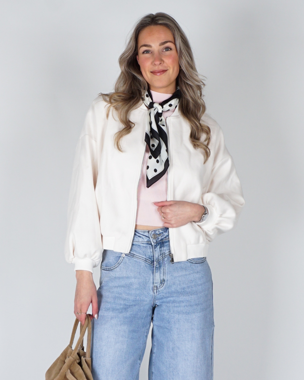BOMBER MET BALLONMOUW ECRU